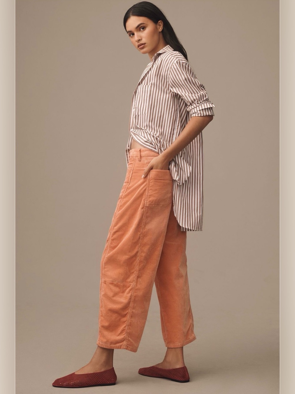Anthropologie The Kenna Mid rise Barrel Jeans by Pilcro: Corduroy Edition